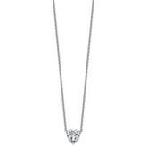 14k White Gold 3 carat Certified Lab Grown Diamond VS+ F+ Heart Complete 18 inch Four Prong Pendant Necklace